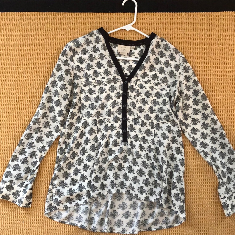 Anthropologie/Vanessa Virginia owl blouse